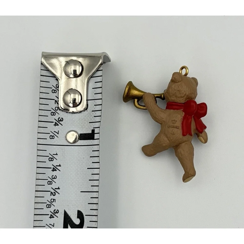 1995 Hallmark Keepsake Ornament March of the Teddy Bears 3 Bear Horn Miniature
